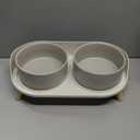 Elevated Ceramic Dog Bowl Set - Double Dog Feeding Bowls with Stand Splash Proof - Raised Dishes for Food and Water - Ideal for Small to Medium Dogs - 2 x 850 ml - 28.74 oz (Grey)