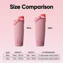 Owala FreeSip Sway Insulated Stainless Steel Water Bottle with Two-Way Spout, Built-In Straw and Bucket Handle, Made for Travel, School, and Sports, 30oz, BPA Free, Leak Proof, Pink Angel Food Cake