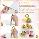 6 Sets of 3 Tier Plastic Cupcake Stand, White Plastic Tiered Serving Stand for Cupcake Stands for Dessert Table Mini Cake Fruit Snack Square Dessert Display Trays for Wedding Birthday