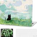 G JGOO Compatible with MacBook Air 13 inch Case 2026 2025-2022 M5 A3449 M4 A3240 M3 A3113 M2 A2681, Plastic Hard Shell for MacBook Air 13.6 inch Case+Keyboard Cover+Screen Protector, Cat Painting