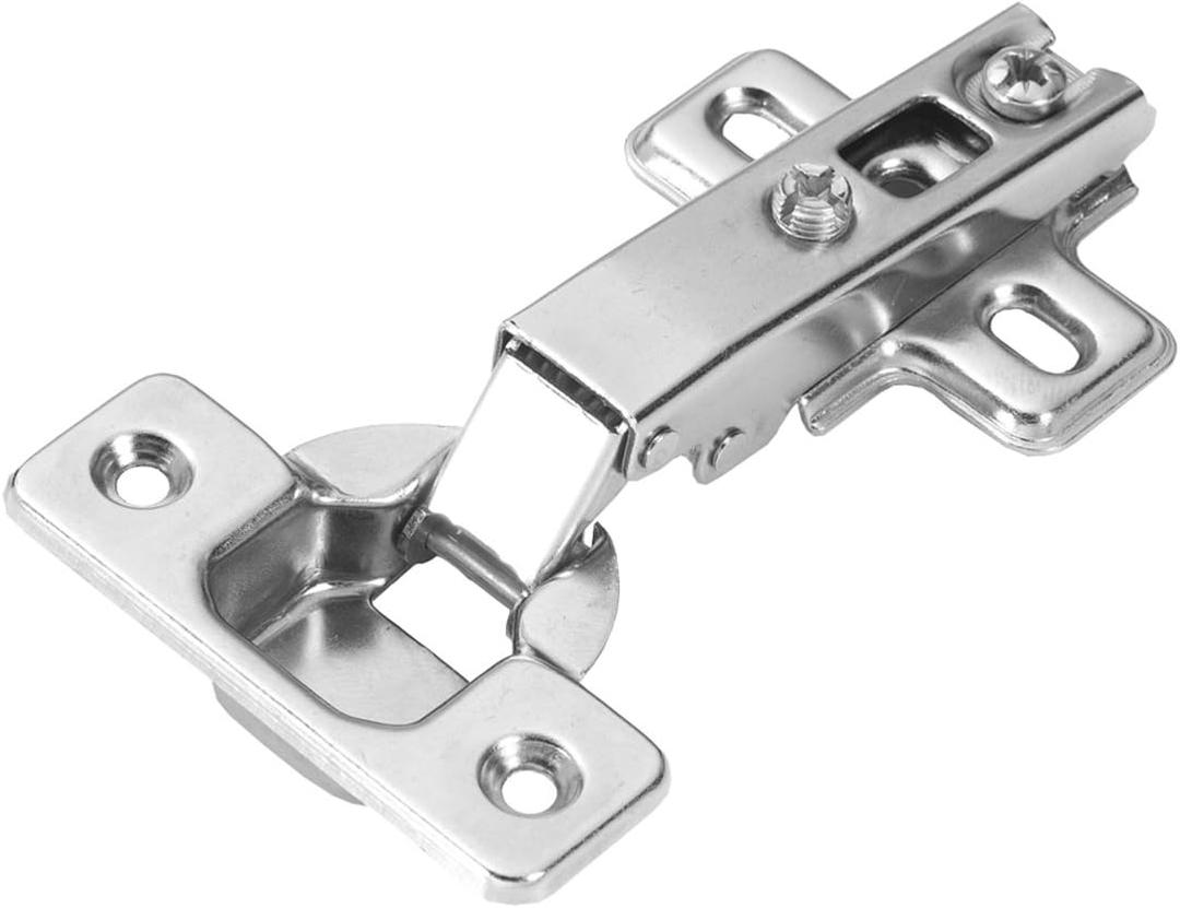 Hickory Hardware P5107-14 Euro Cabinet Concealed Hinge - Self Closing Feature - Easy Installation Hinge - Full Overlay Frameless Design with 105 Opening - Polished Nickel Finish 1 Set of Pair