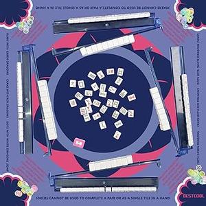 2025 chloroprene rubber mahjong mat (with rules) odorless, free of polycyclic aromatic hydrocarbons, wrinkle free American style mahjong mat, anti slip, noise reducing mahjong gift (31.5 in * 31.5 in)