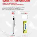 Ultra Slim Magnetic Flashlight - 0.3in 1.4oz Pocket EDC Task Light with Dual Light Source, 650LM, USB-C Rechargeable, Digital Display, Red Light Mode, Magnetic Base & Clip Task Light