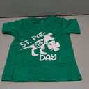 St.Patrick's Day Dinosaur Shirt for Kids-Girls Clover Tee Tops Lucky Shamrock Boys Short Sleeve, 110, Green