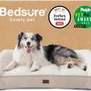 Bedsure SupportMax XL Orthopedic Dog Beds Large Sized Dog - As Seen on TV Extra Thick Supportive Dogs Couch with Waterproof Washable Cover, Extra Large Comfort Pet Sofa with Soft Sherpa, Beige (Cream)