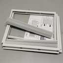 Window AC Side Panels with Frame Set,Air Conditioner Accordion Filler Curtain Replacement for Window AC Units,Fits Most 8,000 BTU Units,White,2 Pack