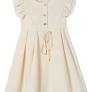 Niyage Girls Flutter Sleeve Dress Toddler Elegant Ruffle Button Down Casual Dresses 110