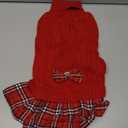 Dog Sweater Dress for Small Dogs Girl with Bowtie Winter Puppy Clothes Comfy Turtleneck Pet Pullover Knitwear for Female Doggie Chihuahua Yorkie (Red, XL)