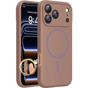 Miracase Magnetic for iPhone 17 Pro Case, Compatible with MagSafe, Integrated Silicone Camera Control Cover, 3.0mm Thicken Shockproof Drop Protection Phone Case for 17 Pro, Chocolate