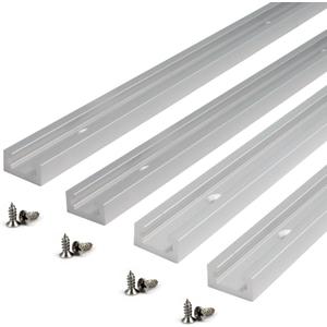 300mm T-Track Aluminum Alloy T-Slot Track Slider with Self-taping Screws for Woodworking and Clamps, 4pcs/pack (Size:300mm)