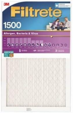 Filtrete 2003-4 20x25 x 1 in. Ultra Allergen Pleated Furnace Air Filter, Purple, MPR 1500, 3 Months - Quantity