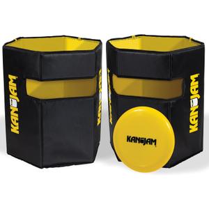 Kan Jam Foldable Travel Disc Toss Game - Black & Yellow, Standard, Nylon - Portable All-Weather Beach Games - Built-in Scoring for Tailgate Essentials - Easy Setup for Yard Fun