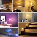 BLS LED Puck Lights with Remote Control, Wireless Under Cabinet & Closet Lighting, RGB 13 Color Changing Lights with Dimmer, Timer & AA Battery Operated, Push, Touch, Stick on for Night, White, 2 Pack
