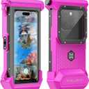 Underwater Phone Case for Snorkeling - Waterproof Touchscreen Diving Housing, Universal Underwater Phone Case for iPhone 16/15/14/13 Pro Max Samsung Galaxy S26/S25/S24 Ultra Up to 6.9'' (Hot Pink)