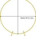 Wokceer Round Backdrop Stand 5FT Circle Balloon Arch Frame Circle Backdrop Stand Gold Round Arch for Wedding Birthday Party Bridal Shower Anniversary Event Ceremony Decoration
