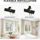 ChadMade Ceiling/Wall Mount Curtain Track Rod Set with Hooks, 6ft - 9ft Adjustable Length Window Rod Track Curtain Rail System For Living Room, Work with Grommet & Pinch Pleated Curtain, Black
