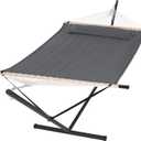 SUNCREAT 2 Person Hammock with Stand, Heavy Duty Portable Hammocks, 475 lbs Capacity, Dark Grey