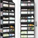 Yecaye 5-Tier Over The Door Organizer Dual-Column, 80lbs Load Over the Door Storage of 10 Compartments, Heavy Duty Door Organizer Hanging for Bedroom Closet Nursery Bathroom Pantry, Black, 2 Pack