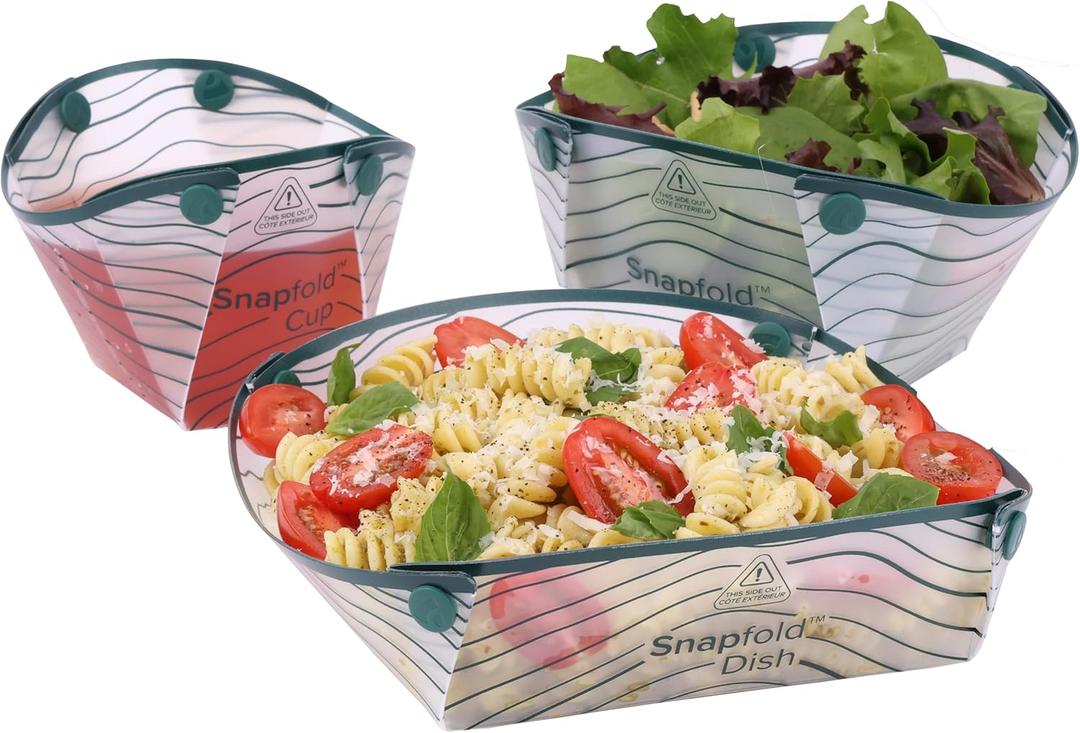 Coghlan's Snapfold Solo Pack 3-Piece Collapsible Tableware Set  Lightweight 4 oz, Leakproof, Compact Camping Gear for Backpacking, Hiking, and Outdoors, Includes Foldable Cup, Bowl, and Dish