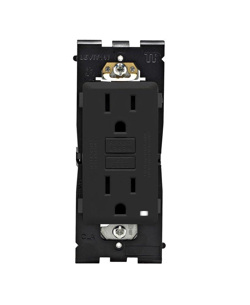 Leviton RGF15-OB 15 Amp Renu Self-Test Tamper-Resistant GFCI Outlet in Onyx Black