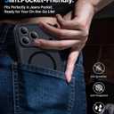 4 x Magnetic Shockproof for iPhone 17 Pro Max Case,Upgrade[Camera Protection][Compatible with Magsafe][Non-Slip][Mil-Grade Protection] Slim Translucent Matte Phone Case for iPhone 17 Pro Max,Black