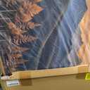 HOURIA Boho Wilderness Sunset Woodland Mountain Framed Canvas Wall Art Set,Vintage Golden Hour Forest Landscape Decor,Natural Modern Pine Tree Botanical Artwork for Living Room,Farmhouse- 16"x24"x3