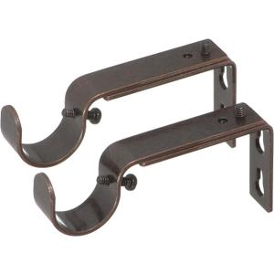 Ivilon Adjustable Brackets for Curtain Rods - for 1 or 1 1/8 Inch Rods. Set of 2 - Oil Rubbed Bronze