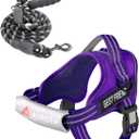 AUROTH Dog Harness and Leash Set, Soft Padded Service Dog Vest with 5.25FT Dog Leash, No Choke, Easy On Pet Vest, Adjustable Reflective No Pull Pet Vest Medium Sized Dog, Easy Walking and Training