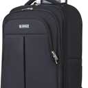 Rolling Backpack for Adults,18 Inch Waterproof Carry-on Backpack with Wheels, Wheeled Backpack Carry-on Luggage, Travel Backpack for Men Women Trolley Laptop Backpack, Black Large