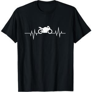 motorcycle heartbeat for motorcyclist and biker T-Shirt, 2XL
