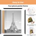 upsimples 24x36 Poster Frame Black 3 Pack, Scratch-Proof Picture Frames 24 x 36 for Photo Gallery - Slide-In Strips, Horizontal or Vertical Wall Mounting