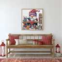 Vintage Gnome Puzzles for Adults 1000 Pieces, Pretty Colorful Stitch Yarn Jigsaw Puzzles, Funny Challenging Knitting Sewing Machine Bear Puzzle