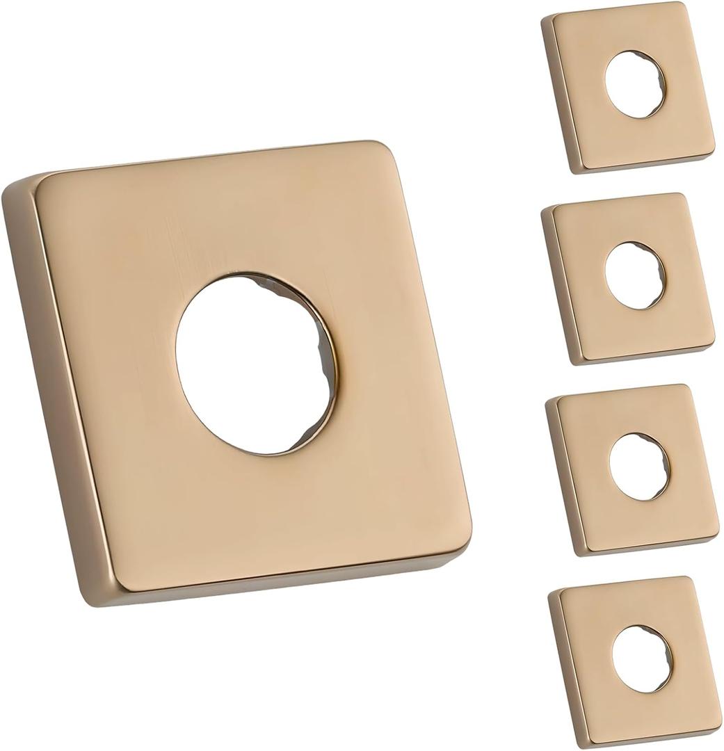5-Pack RP51034CZ Shower Faucet Flange, Compatible with Delta Shower Arm & Drain System- Champagne Bronze Square Flange,Leak-Proof Stainless Steel Flange