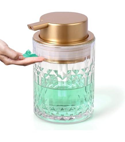 Glass Soap Dispensers with Red Copper Pump Head