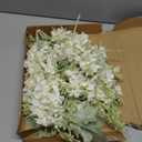 12 Pcs White Delphinium Artificial Flower 35.4'' Long Larkspur Stem White Fake Faux Silk Flowers Bulk for Tall Vase Floral Arrangements Home Centerpiece Table Wedding Decor