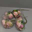 Crowye 4 Bundles Peonies Artificial Flowers Faux Peonies Wedding Artificial Flower Bouquet for Table Centerpiece for Home Wedding Decor Bridal Floral Arrangement(Mix Pink)