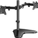HUANUO 32 inches Dual Monitor Stand up to 17.6lbs per Arm, High-Grade Aluminum Free Standing Dual Monitors Mount for 2 Screens. Fully Adjustable Dual Monitor Stand for Desk with Tilt, Swivel, Rotation