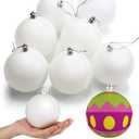 Zubebe Christmas Large Blank White Ball Ornaments, 3.15 Inch DIY Christmas Balls White Hanging Ornaments DIY Craft Activities for Tree Gift Box(Matte White,24 Pcs)