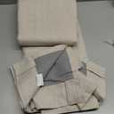 100% Blackout Curtains 84 inch Length 2 Panels Faux Linen Long Drapes for Bedroom Nursery Living Room Black Out Room Darkening Curtain Thermal Insulated Back Tab Rod Pocket(W52 x L84, Beige)