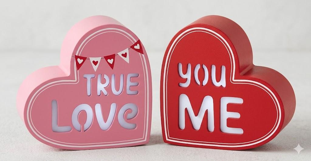 Led Heart Table Decor Red 4.8 inch 2 Pack