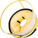 Inflatable Dog Cone Collar for Large Medium Small Dogs, Soft Adjustable Recovery Collar for Dogs Cats,Dog Neck Donut Cone,Pet Cone Alternative After Surgery(Hamburger,Small (SNeck 4"-7", Lemon)