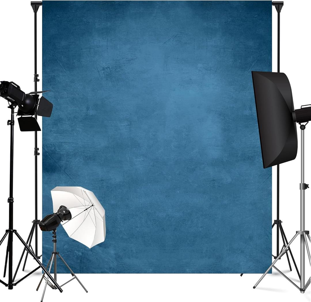 5x7ft Vintage Blue Backdrop for Photography Blue Photo Backdrop Portrait Photo Studio Prop Background for Photoshoot Photo Parties Video Studio Backdrops Prop