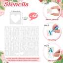 Wonderjune 147 Pcs Baby Shower Blocks Games Sets, 80 DIY Blank Wooden Block 42 Stencils 24 Watercolor Marker 1 Decorate a Block Game Sign for Gender Reveal Baby Shower Party Supplies(Strawberry)
