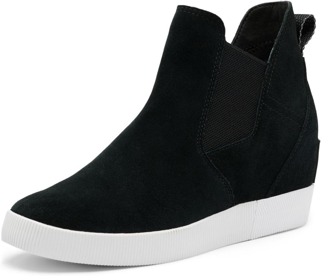 SOREL Women's Out N About Slip-On Wedge Boot 9.5, Black/White