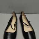 Coutgo Women's Mary Jane Flats Closed Square Toe Ballet Flat Dressy Comfortable Slip on Shoes (11, Black)