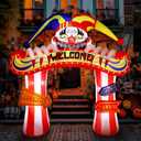 WBHome 10 Ft Halloween Inflatable Clowns Arched Door Outdoor Decorations, Day of The Dead Blow Up Yard Decor with Built-in LED Light (Plug in) for Lawn Home Dia de Los Muertos Party Indoor Outdoor