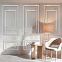 3 Set Peel and Stick Wall Molding Kit, Inner and Outer Layers Style Premade Wainscoting Panels for Interior Wall Moulding Decor, Ready to Assemble Wainscoting Accent Panel (31x 54 Inch)