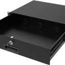 2U Server Cabinet Case 19 Inch Rack Mount Lockable Drawer with Key, 12.6 Inch Depth (2U)