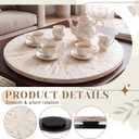 18 Inch Mother of Pearl Lazy Susan for Table Top, Cream Sunlight
