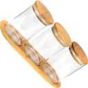 Toyvian Glass Spice Jars with Base Airtight Sealed Food Storage Containers for Kitchen Handmade Food-grade Glass Holder for Salt Pepper Sugar and Spices Multifunctional Canister